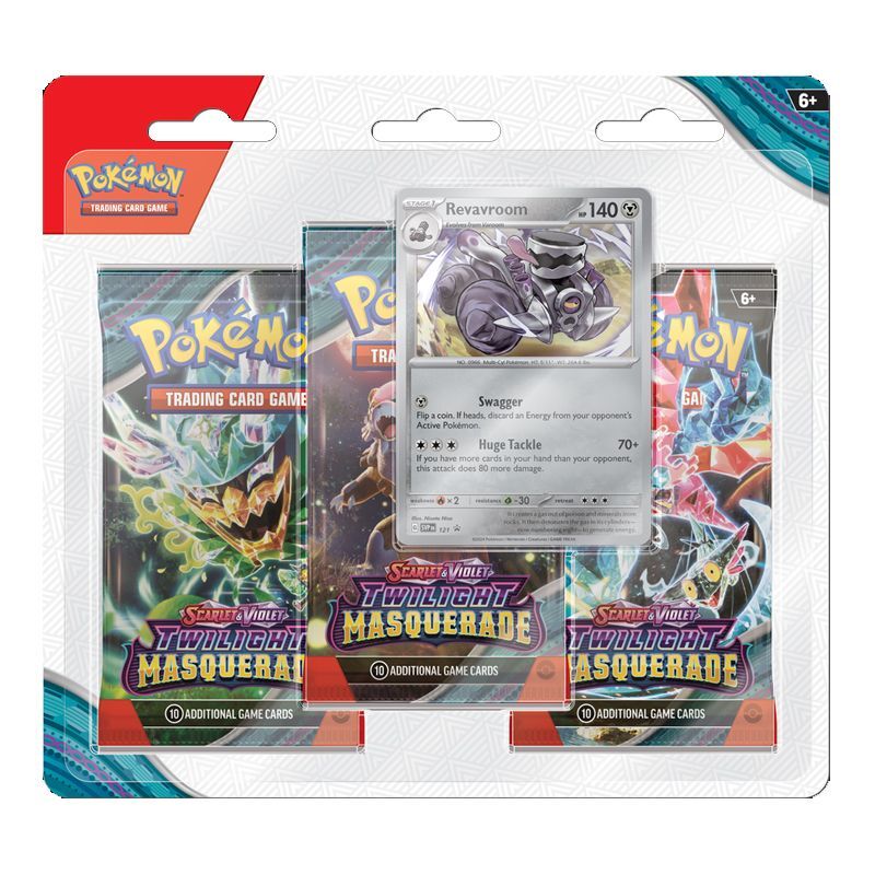 Pokemon TCG Twilight Masquerade - 3 Pack Blister Revavroom Ingles