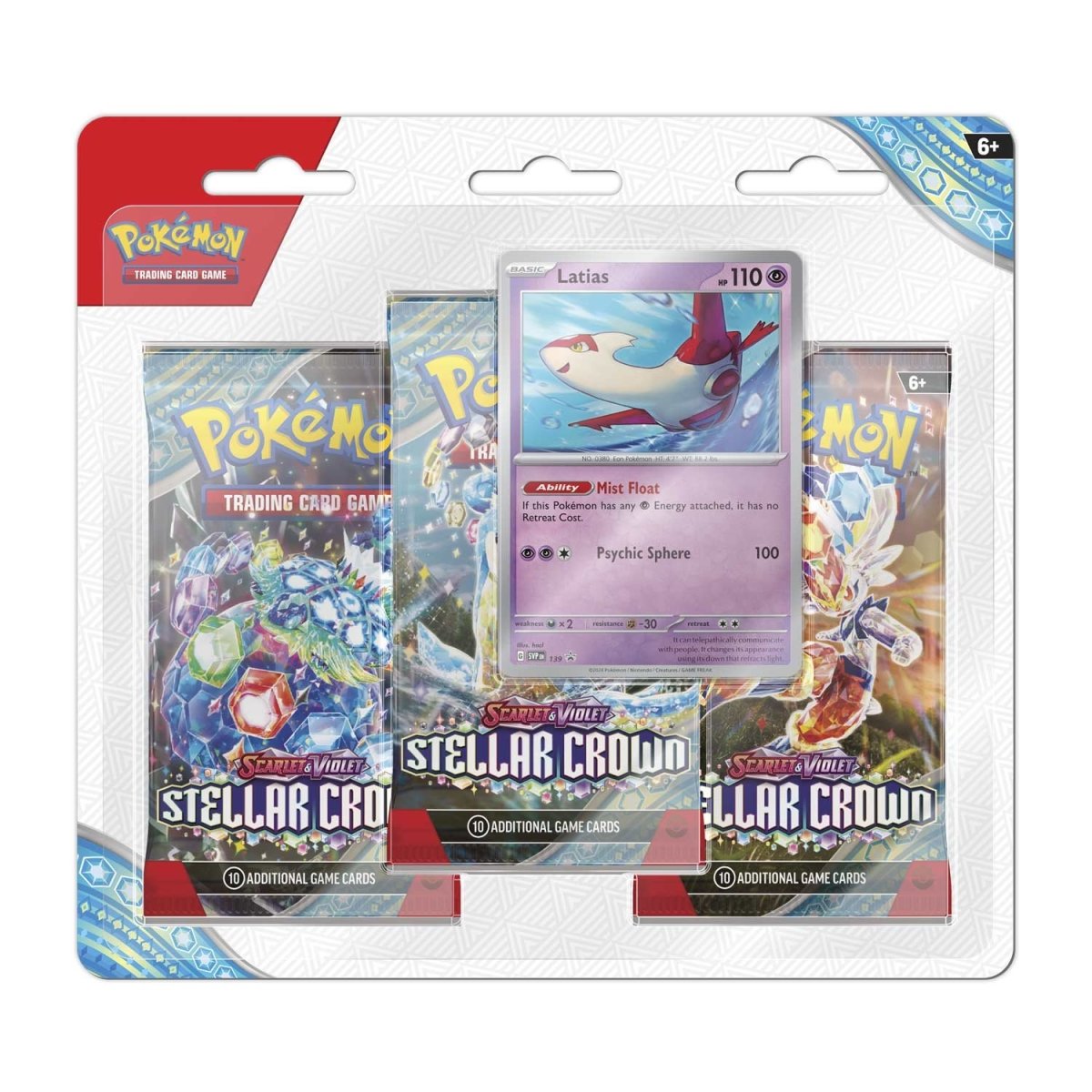 Pokémon TCG Scarlet & Violet-Stellar Crown 3 Booster Packs & Latias Ingles