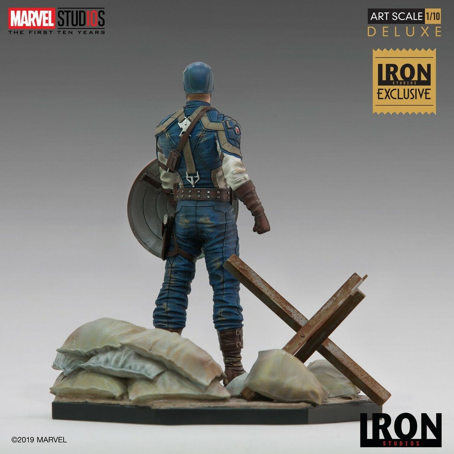 (Figura de Exhibición) Capitan America Deluxe 10th Aniversario Art Scale 1/10